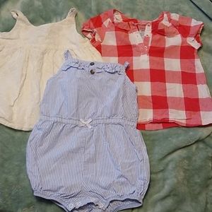 24 month summer lot: 2 tops and a romper
